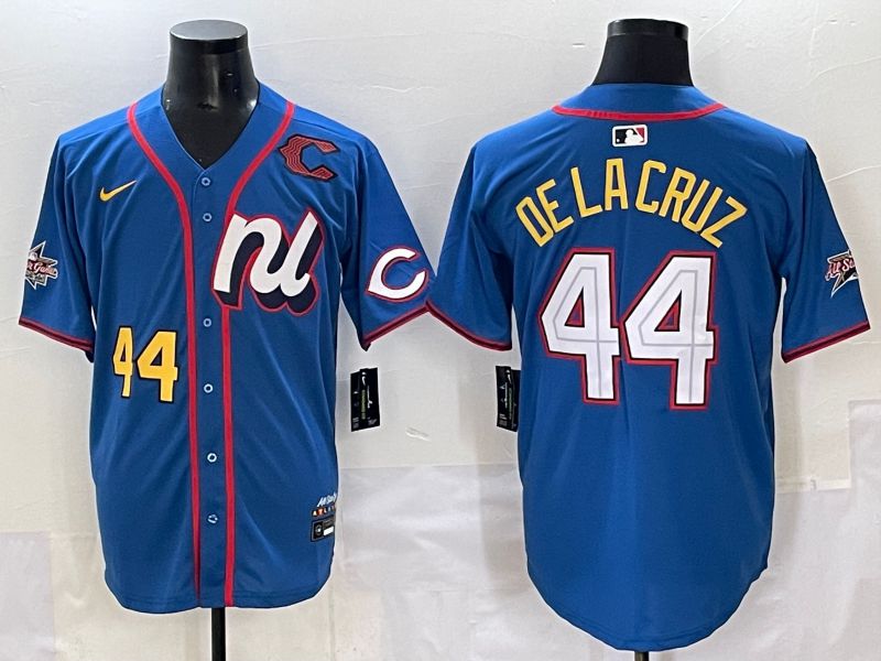Men 2025 Cincinnati Reds #44 De Lacruz Blue All star Nike MLB Jersey style 8->cincinnati reds->MLB Jersey